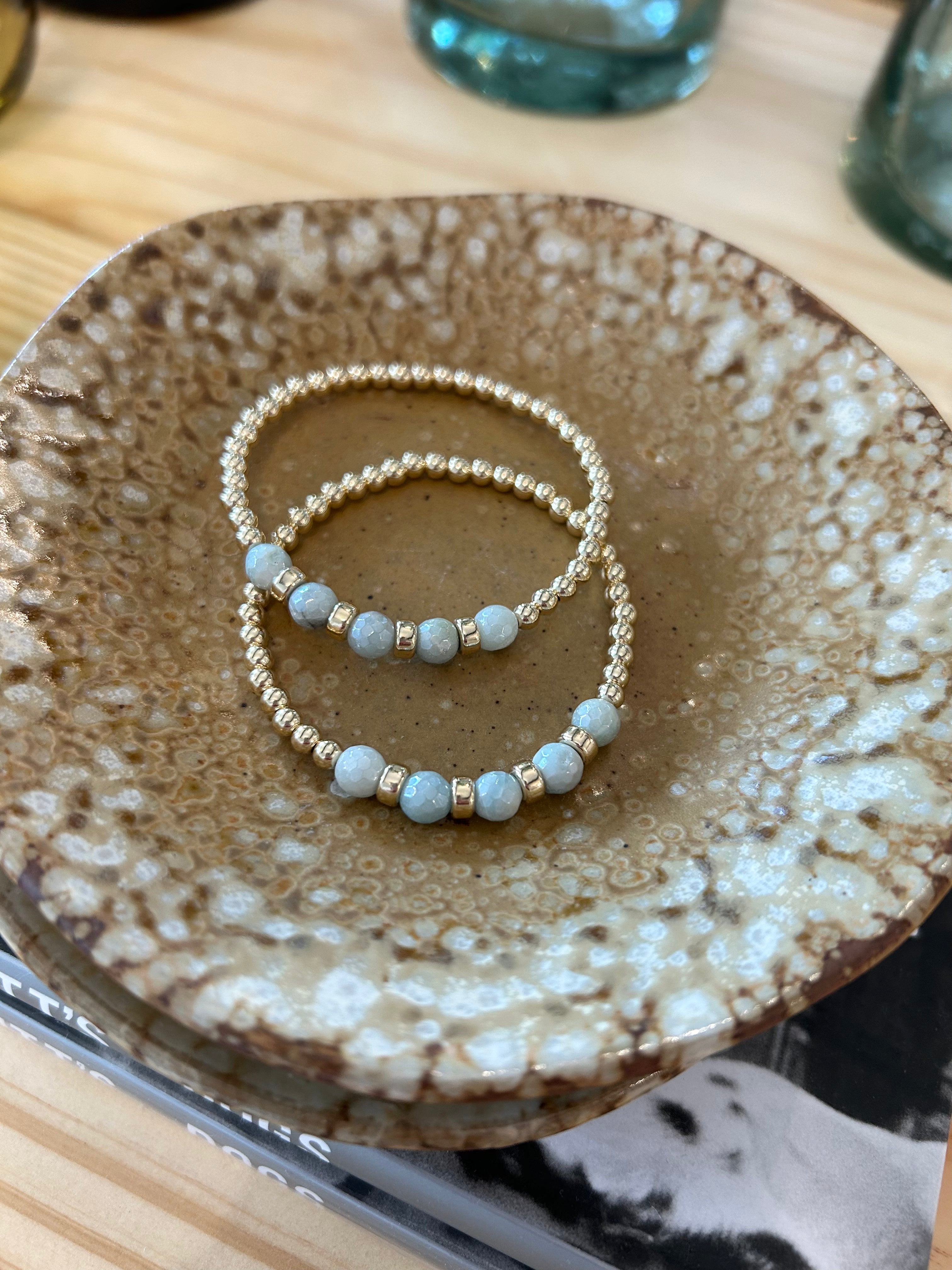 Amazonite with Gold Beads