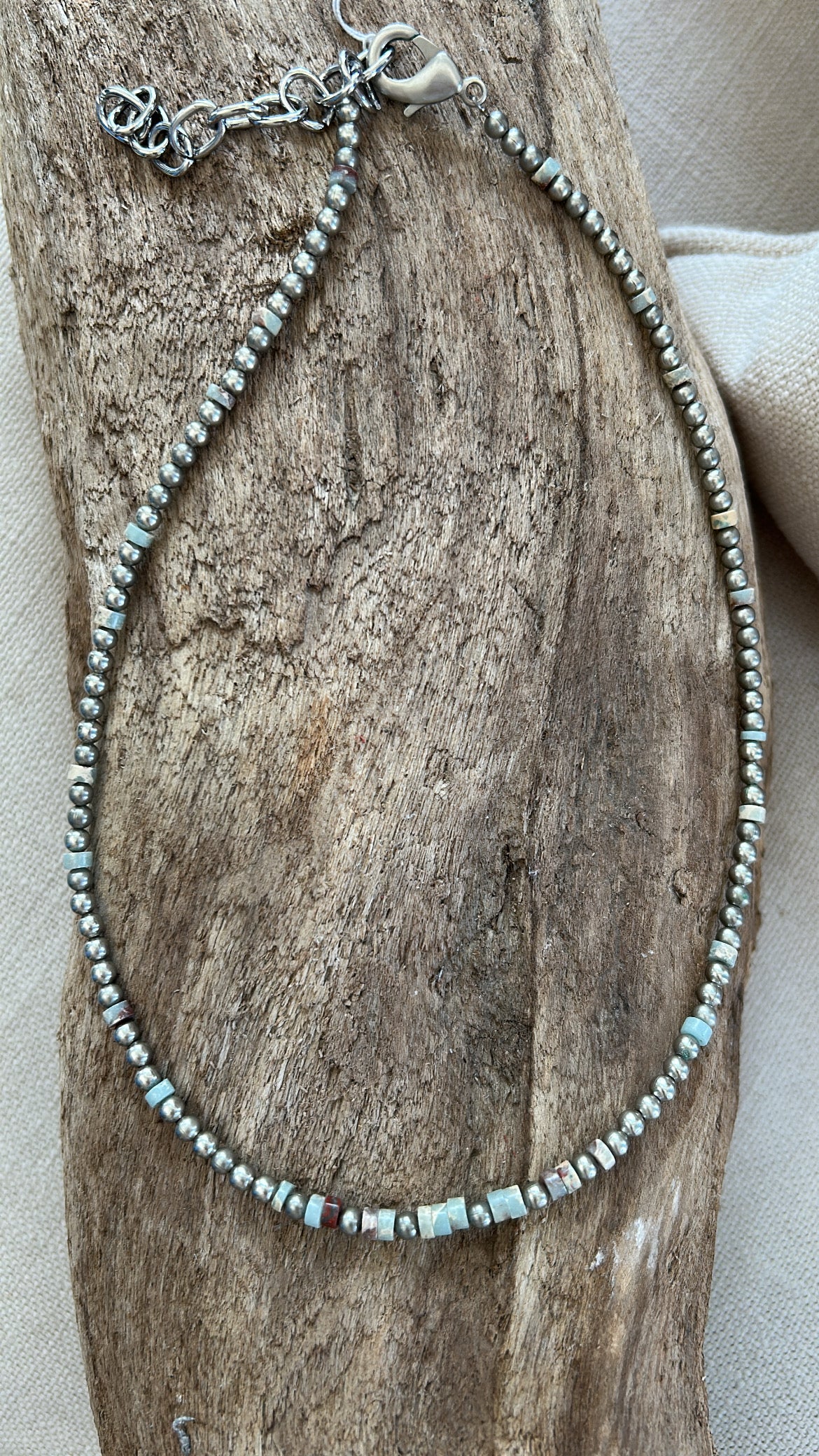 Beaded Necklace with Gemstones