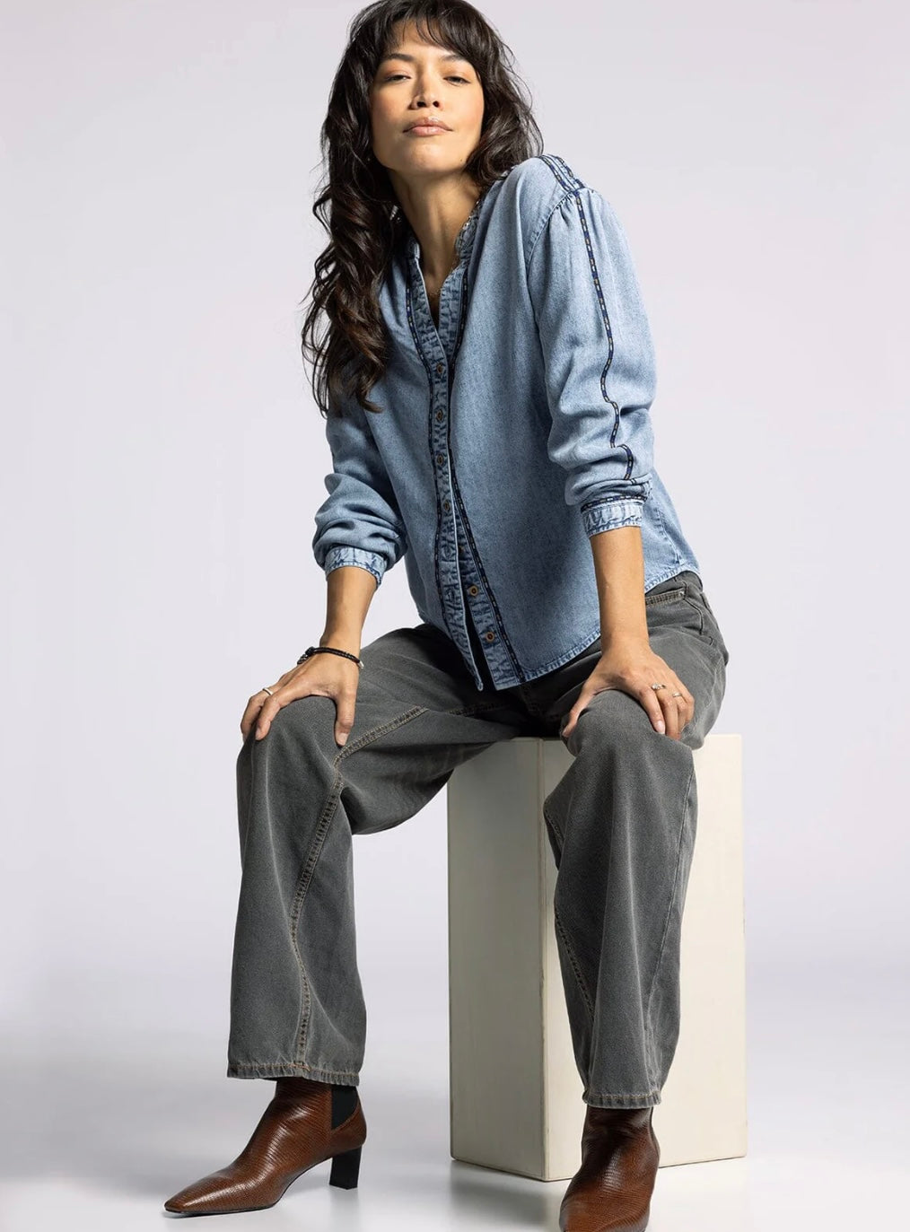 Tencel, long sleeve shirt