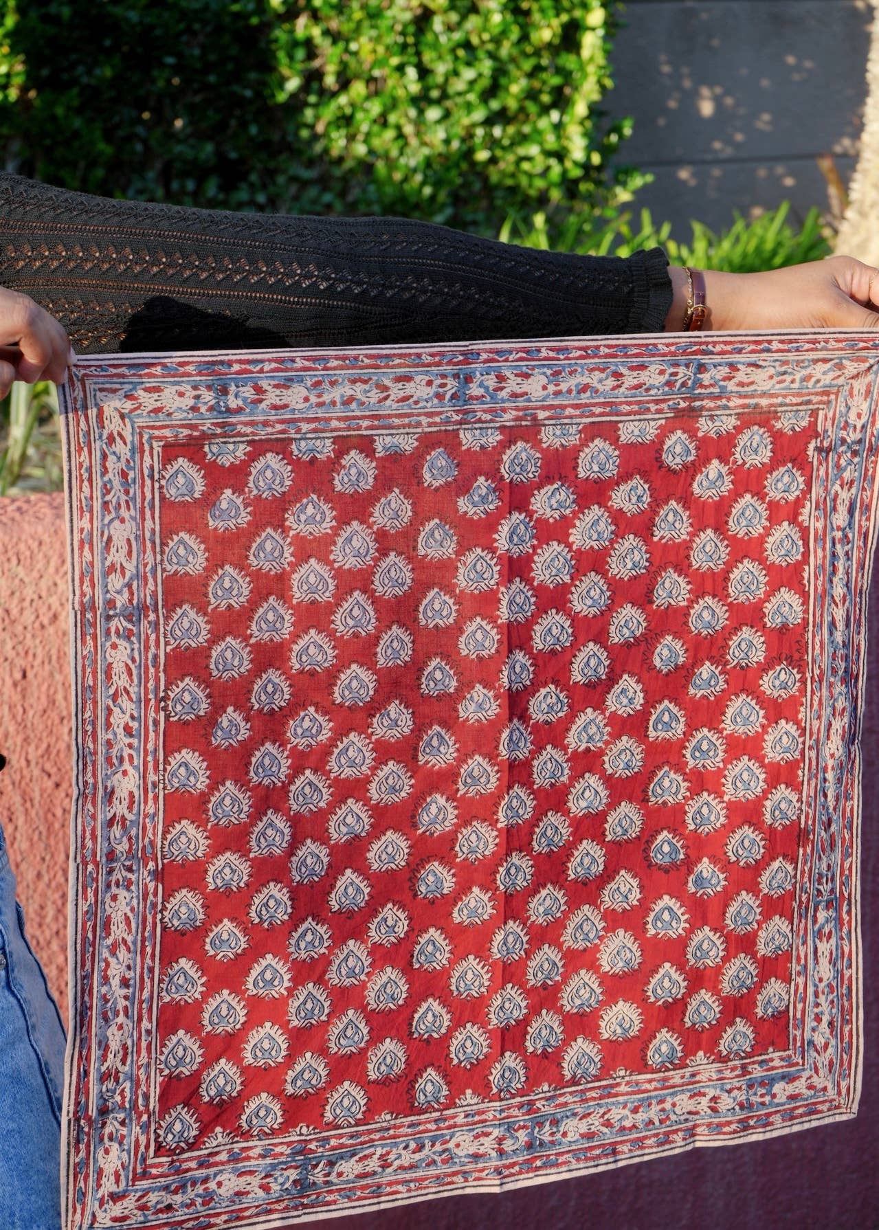 Diya's Flame - Kalamkari Cotton Bandana