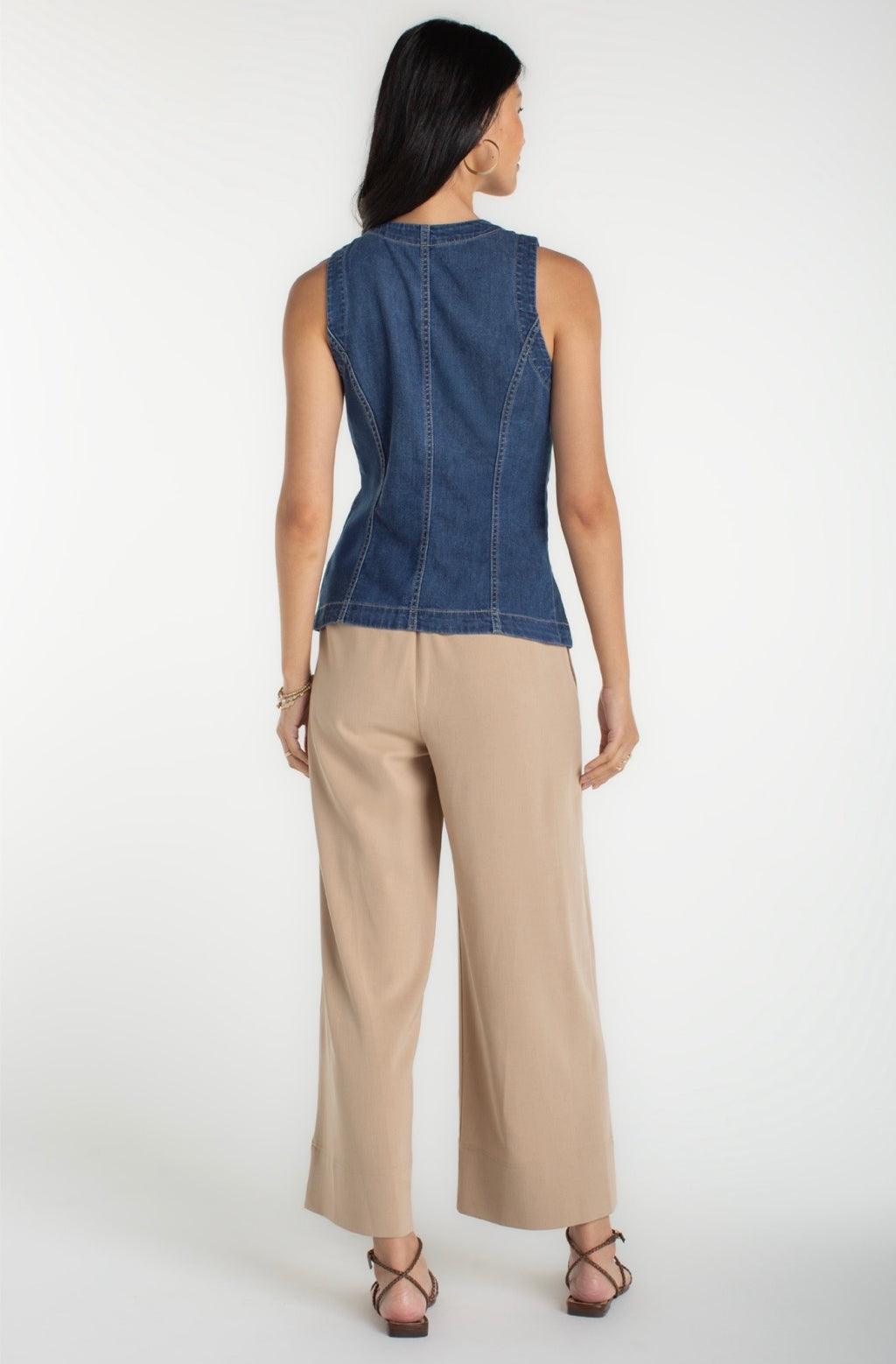 Crew Neck Split Front Vest