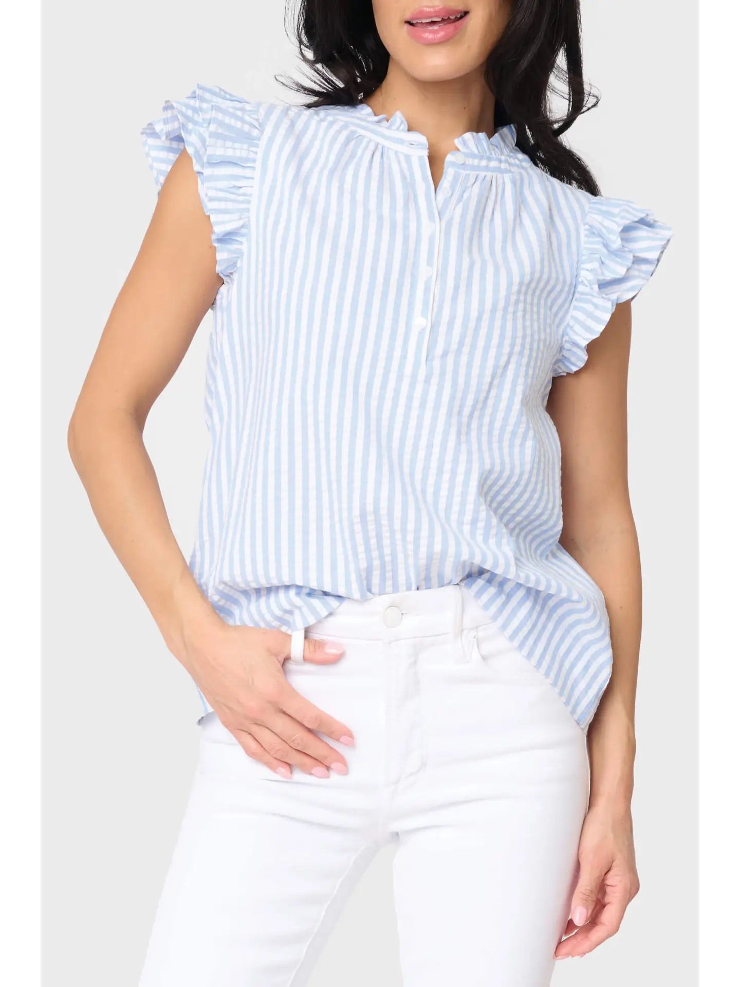 Seersucker Stripe Top