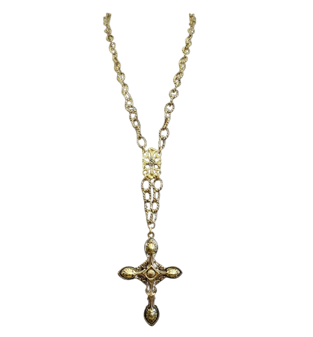 Vintage Reproduction Gold Plated Cross