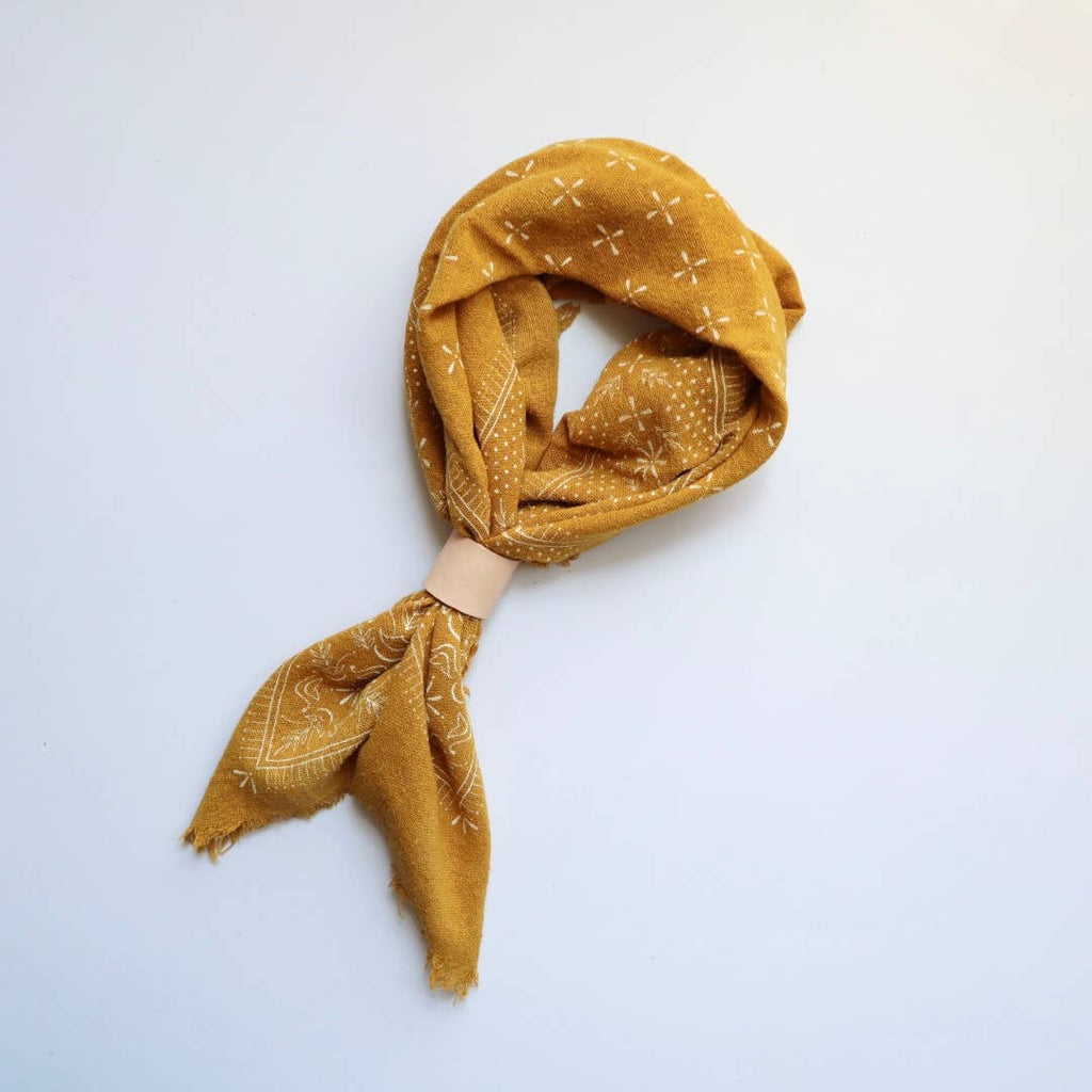 Desert Gold Classic Print Naturally Dyed Bandana G1