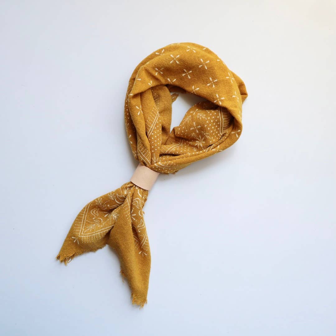 Desert Gold Classic Print Naturally Dyed Bandana G1