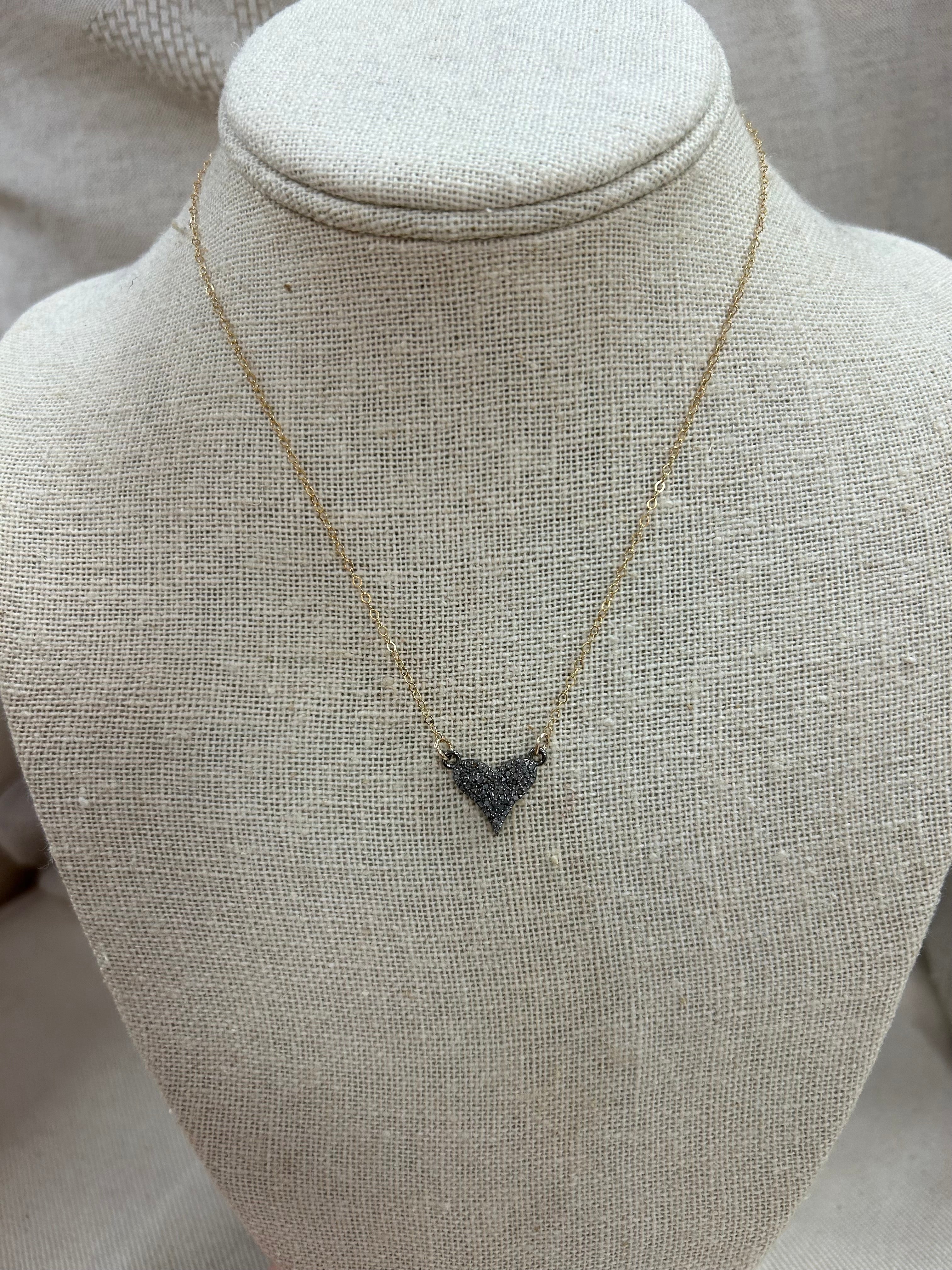 Pave Diamond Heart Necklace m1