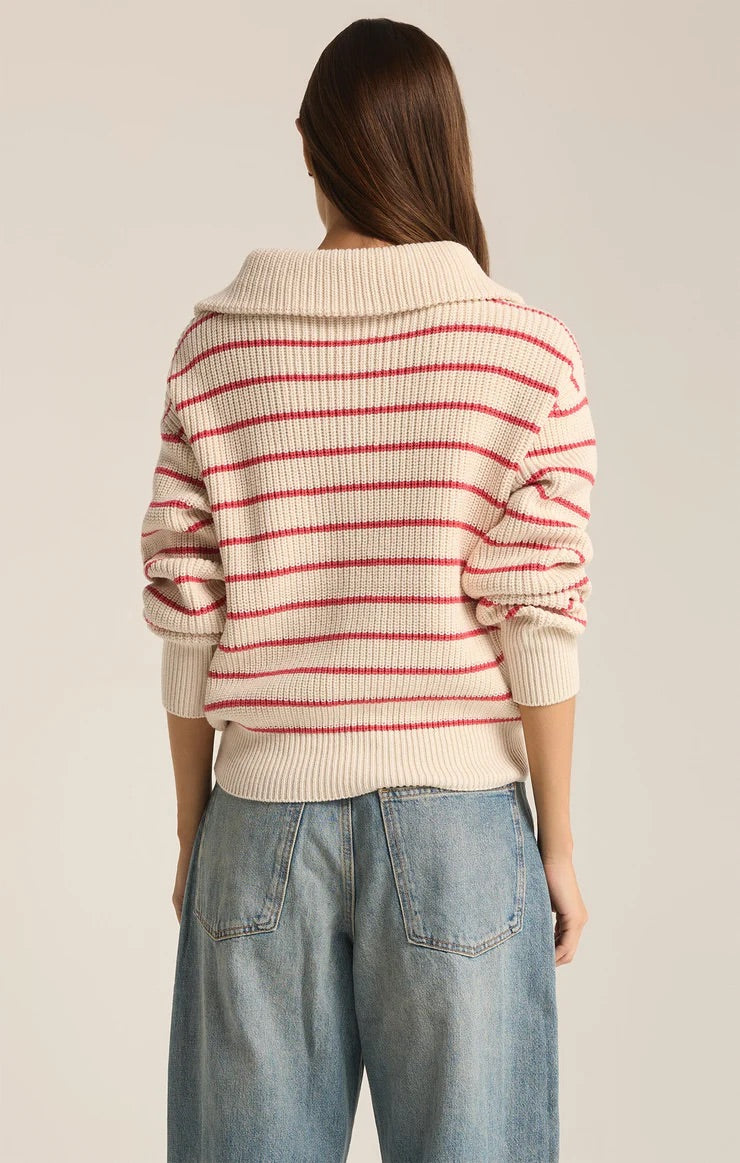 Villa Half Zip Stripe Sweater