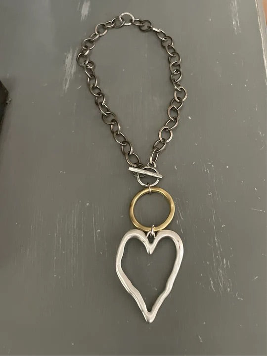 Silver heart necklace H5