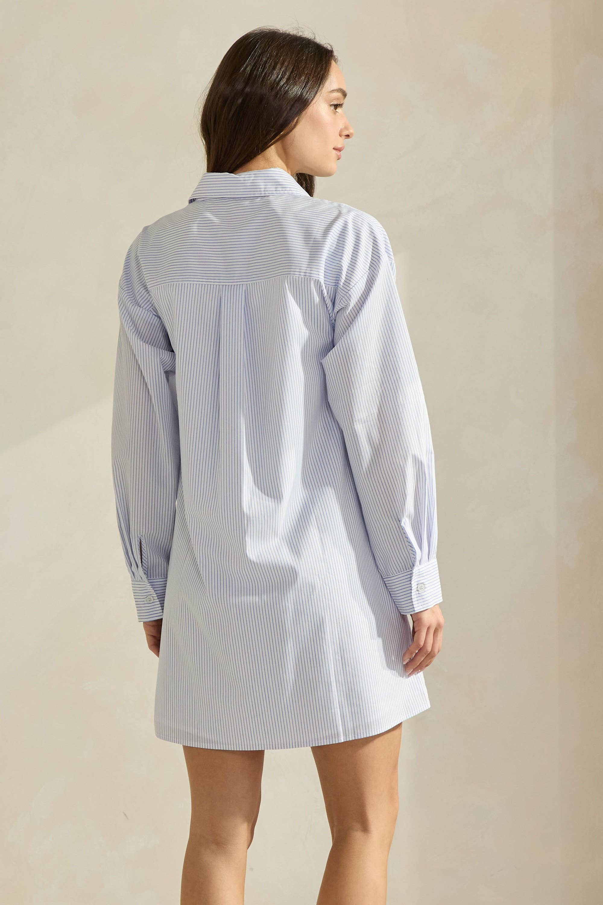 Striped Mini Shirt Dress