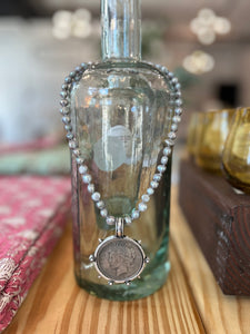 Pearl Necklace with Coin 07