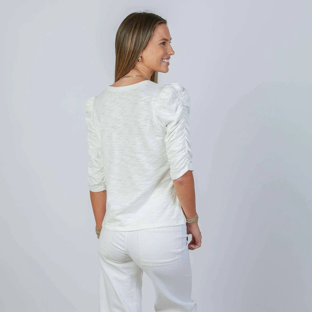 Sophie Ruched Elbow-length Tee