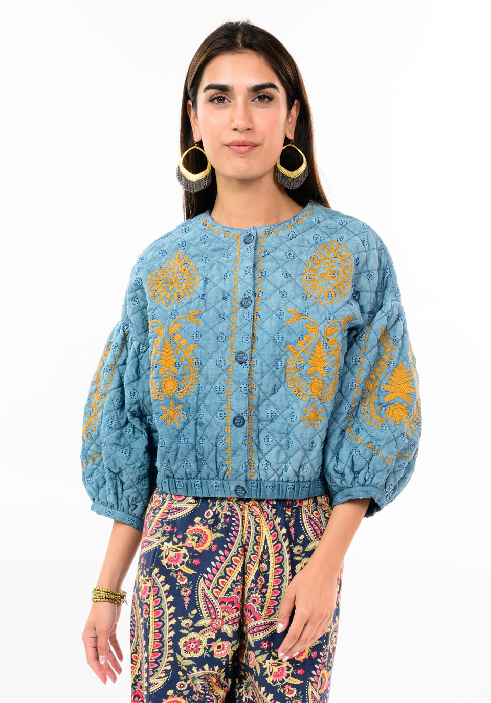 Embroidered Quilted Jacket