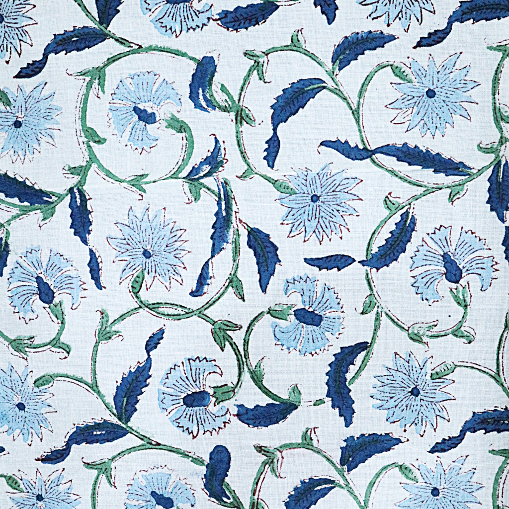 Blue Bell - Hand Block Print Cotton Bandana