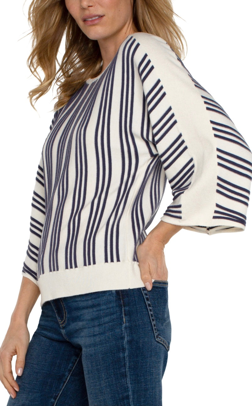 3/4 Sleeve Boat Neck Dolman Sweater