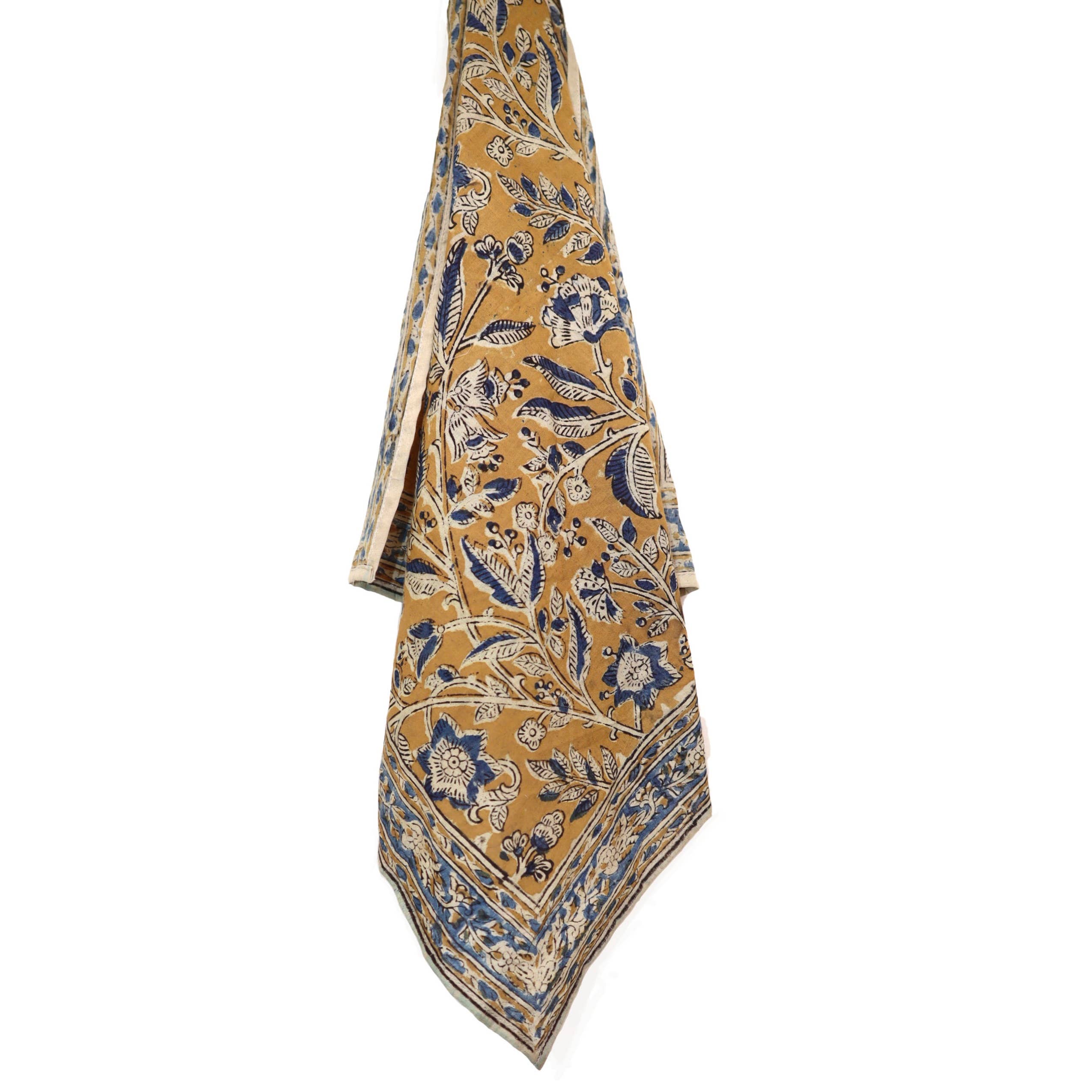 Sapphire Bloom - Kalamkari Cotton Bandana
