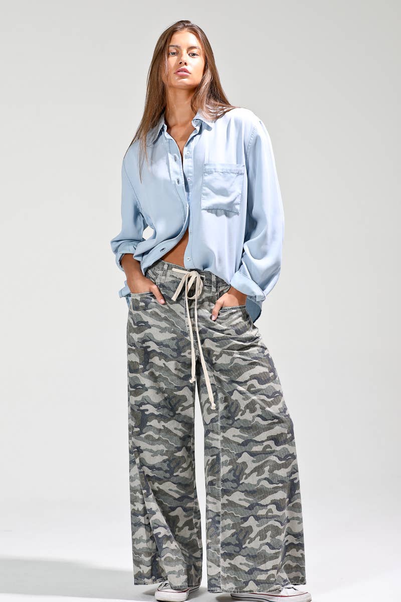 Button Down Lyocell Shirt ~ Light Denim