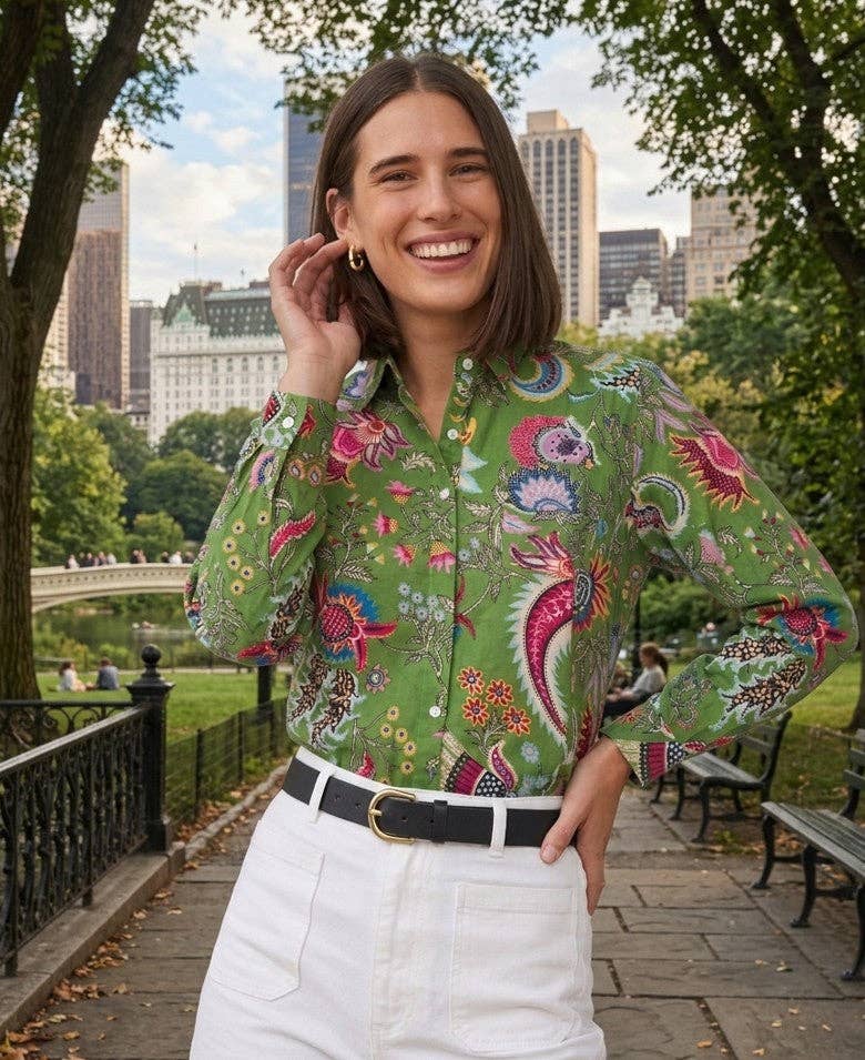 Good Boyfriend Shirt Monsoon Garden Green