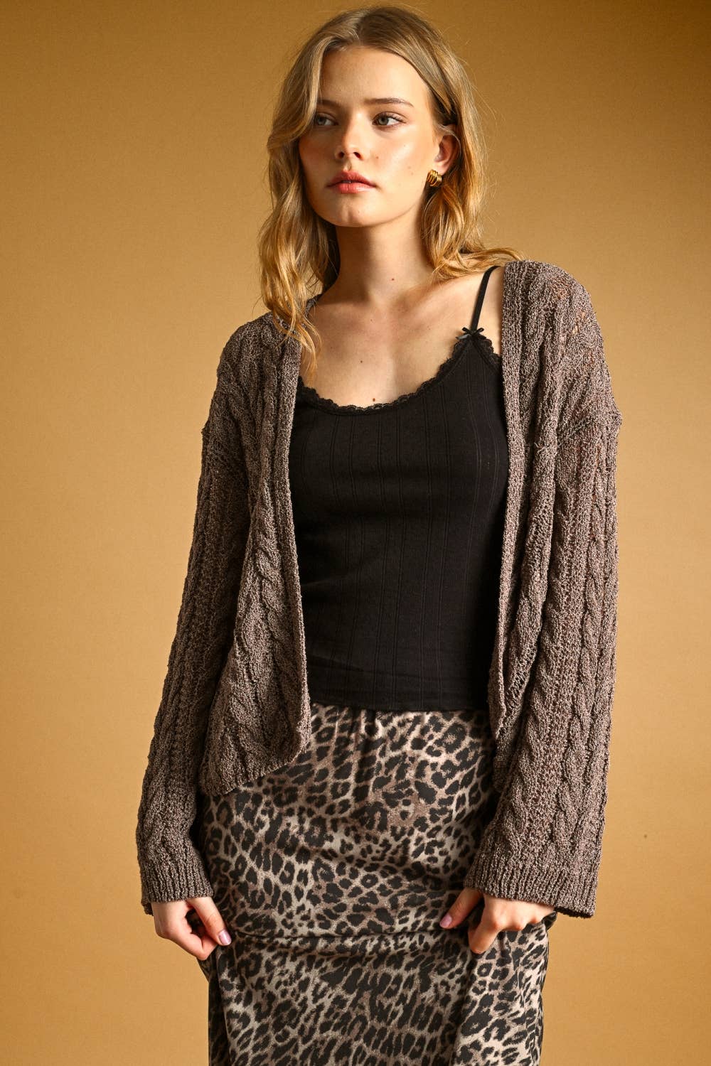 Light Weight Cable Knitted Cardigan