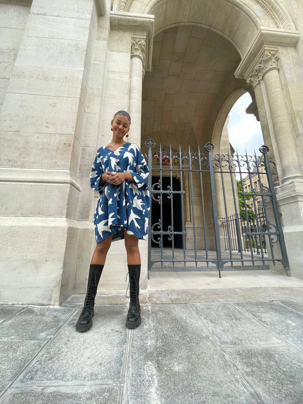 Liberté Indigo Print Dress