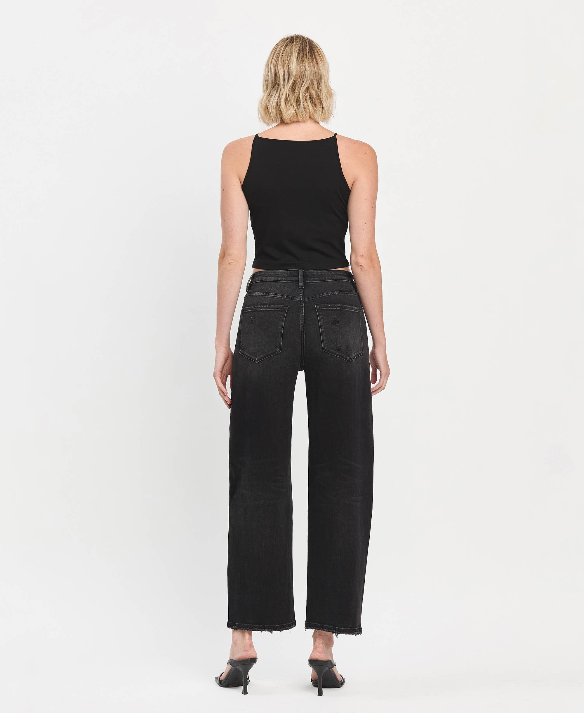 SUPER HIGH RISE PANEL BARREL JEANS INSTANT