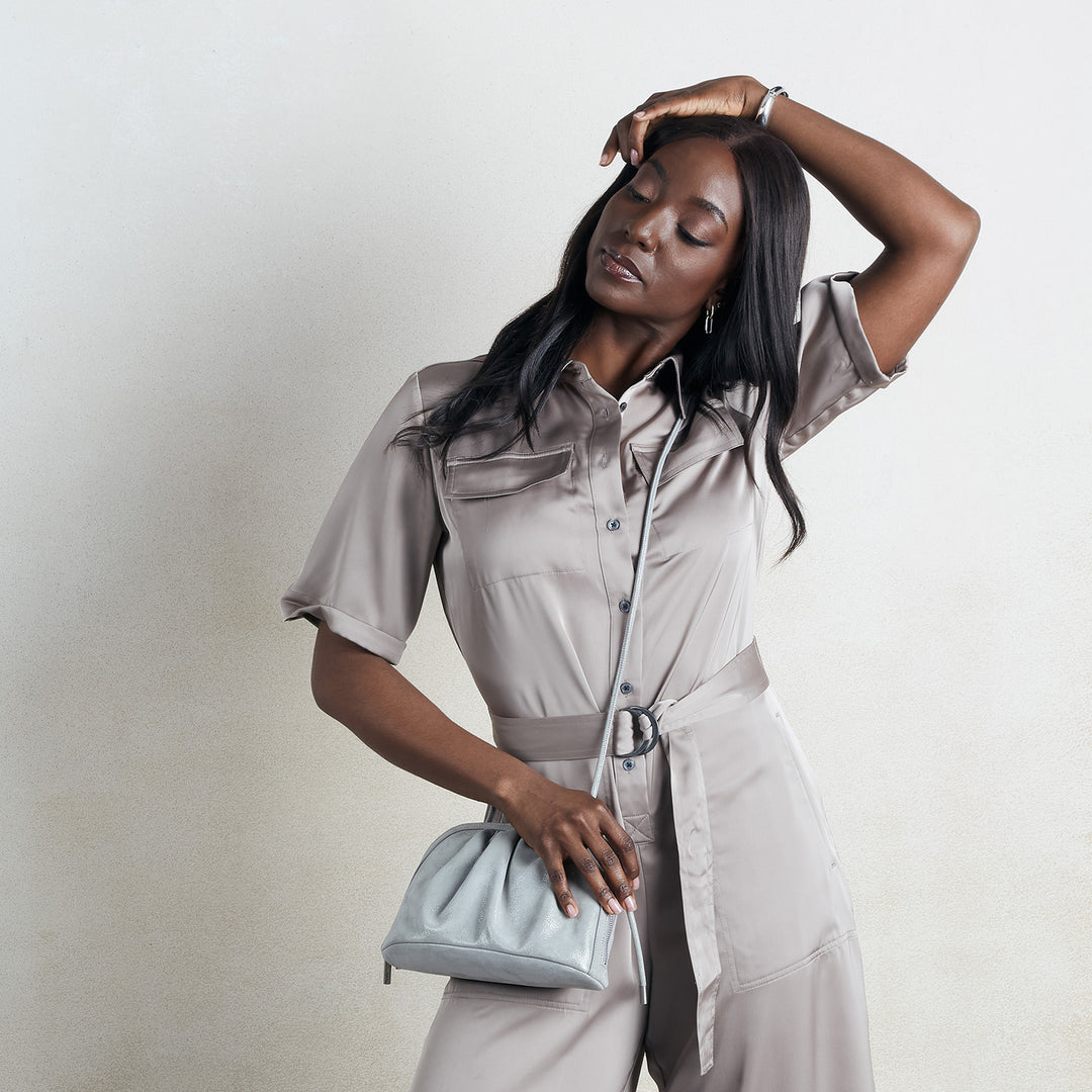 Isabelle Crossbody in Metallic Leather Crossbody Small