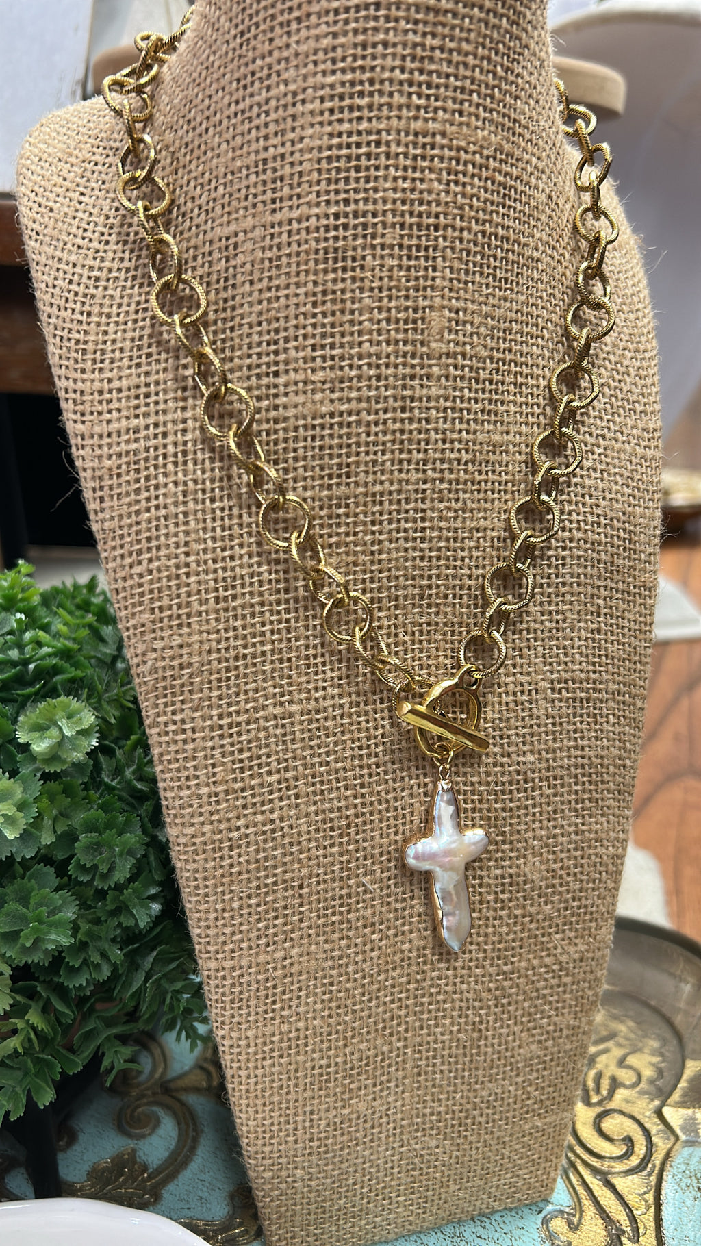 Pearl Cross Necklace M3