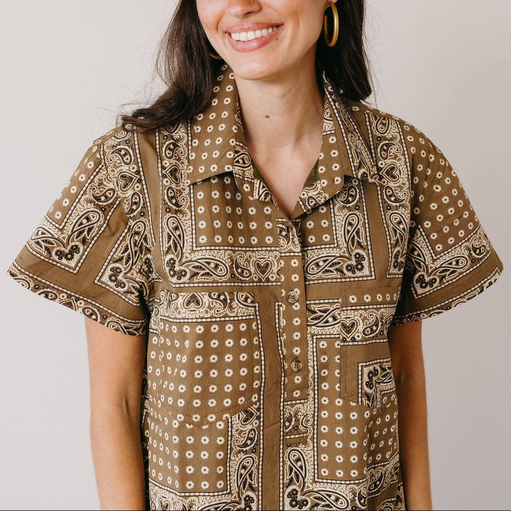 Olive Bandana Getaway Mini Dress