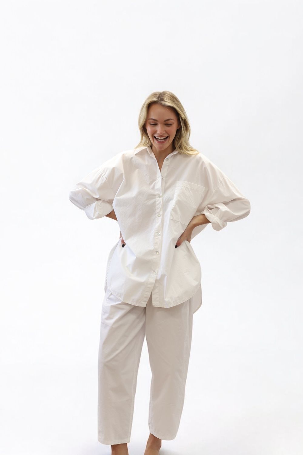 Poplin Trousers White￼