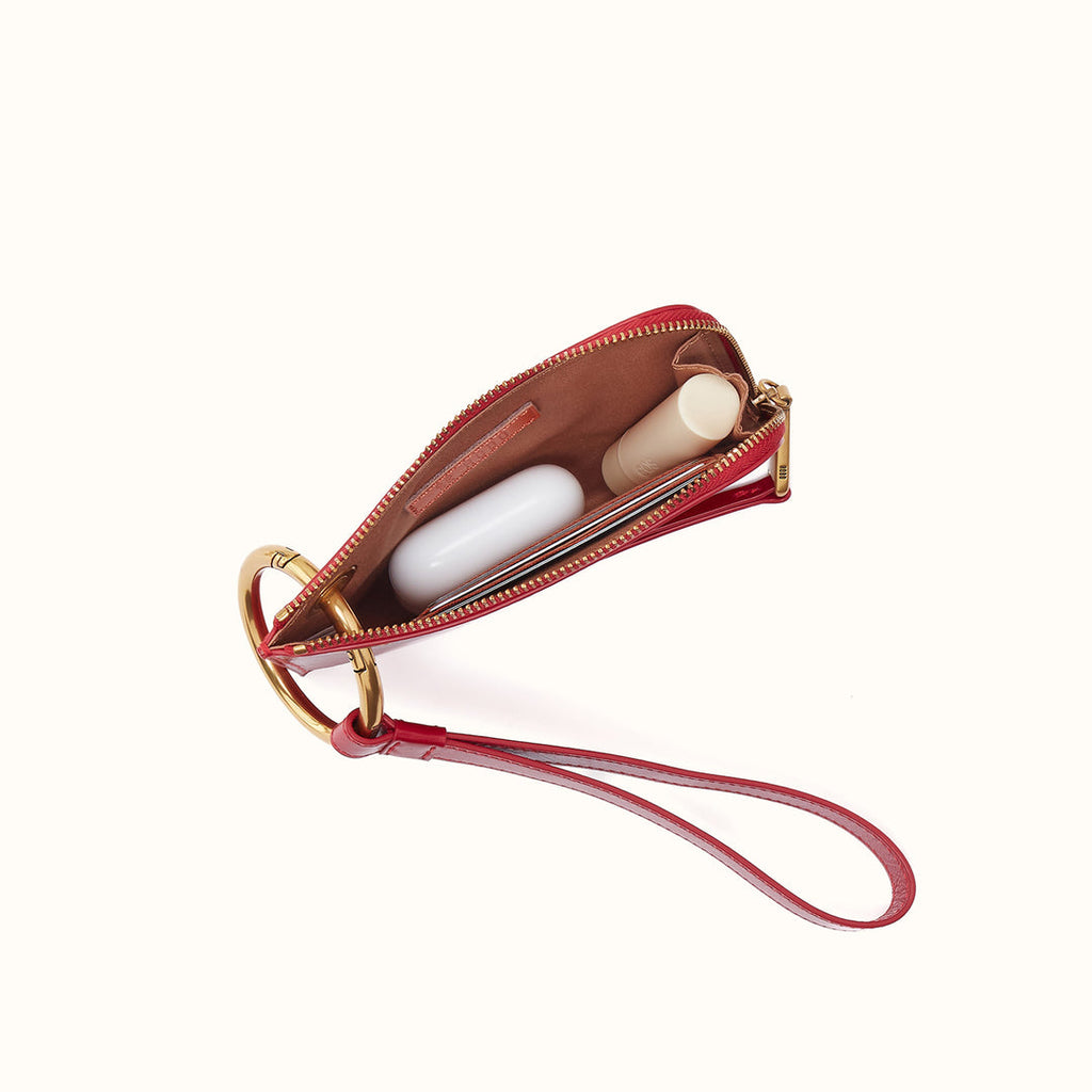 Jett Cac Wristlet in Polished Leather Wristlet