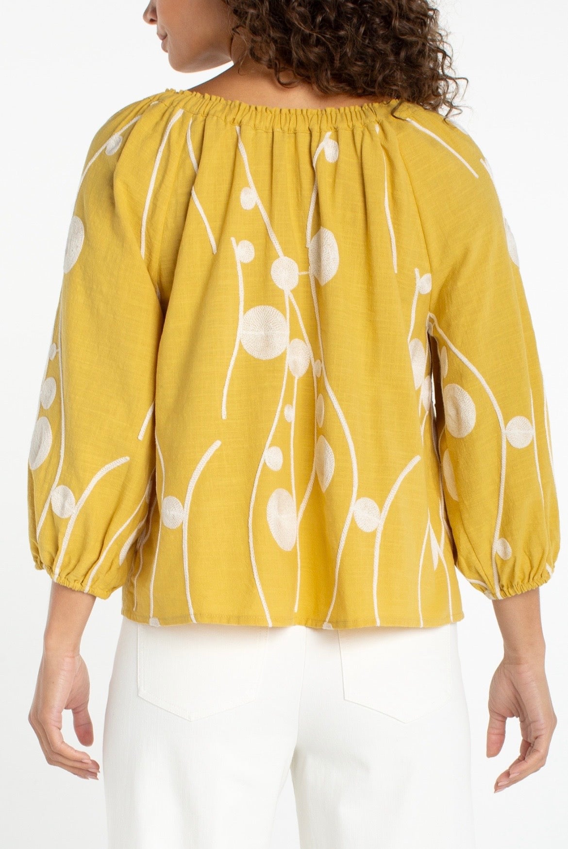 Woven 3/4 Length Sleeve Top