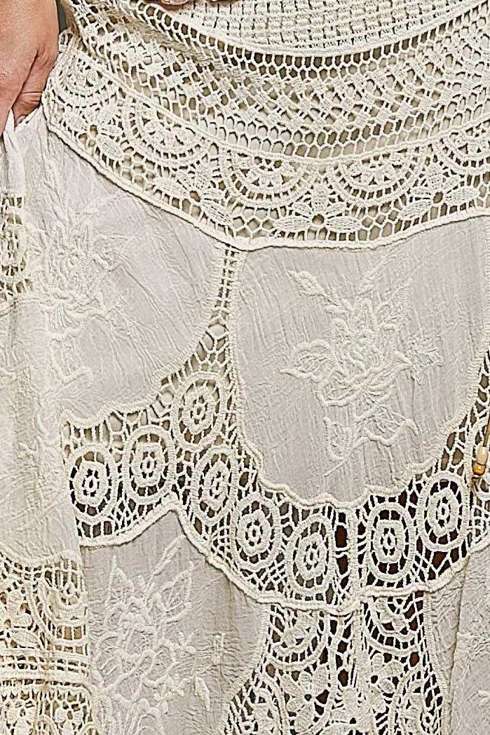 Crochet Pattern Embroidered Maxi Skirt
