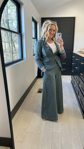 Alaia Stripe Denim Blazer