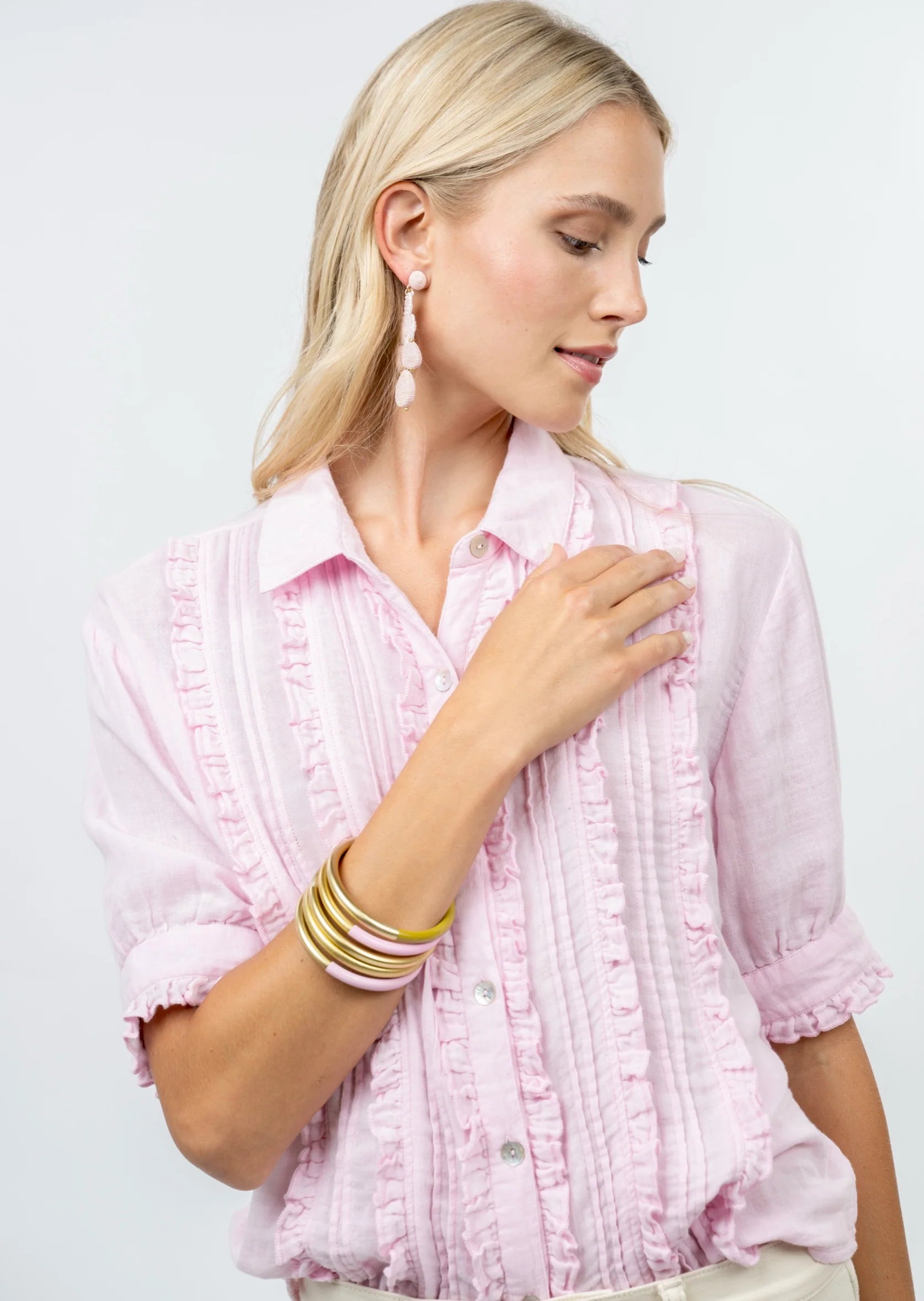 Pink Tuxedo Gauze Shirt