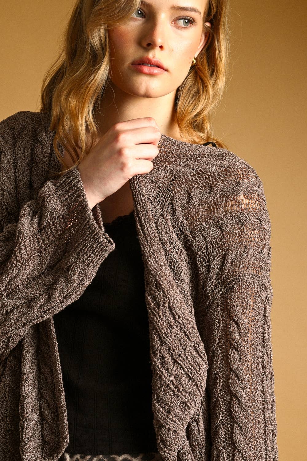 Light Weight Cable Knitted Cardigan