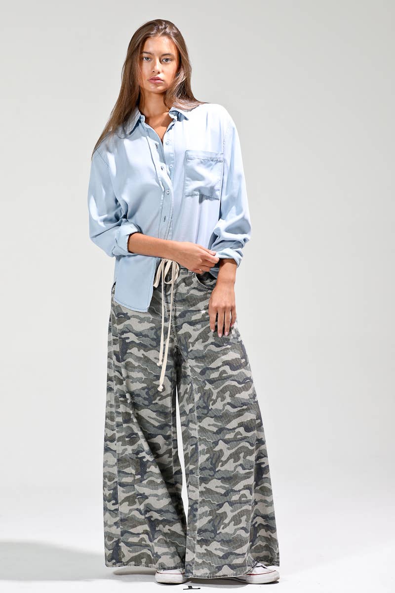 Button Down Lyocell Shirt ~ Light Denim