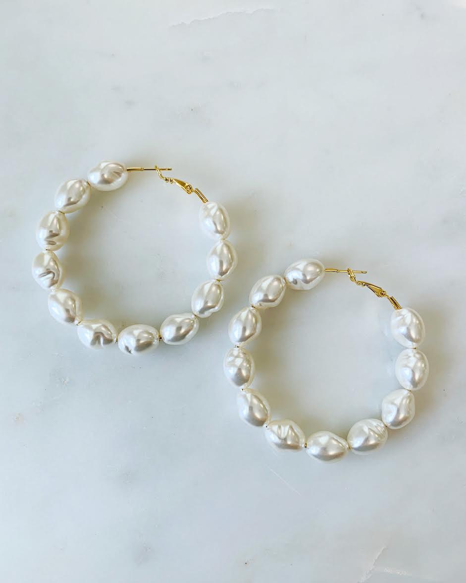 XL Pearl Hoops