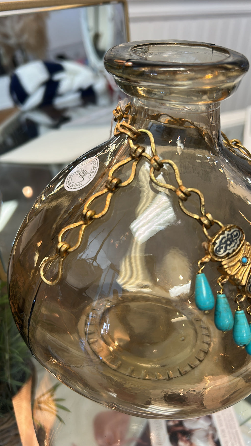 Statement Turquoise & Gold Necklace N1 ( One of a Kind)