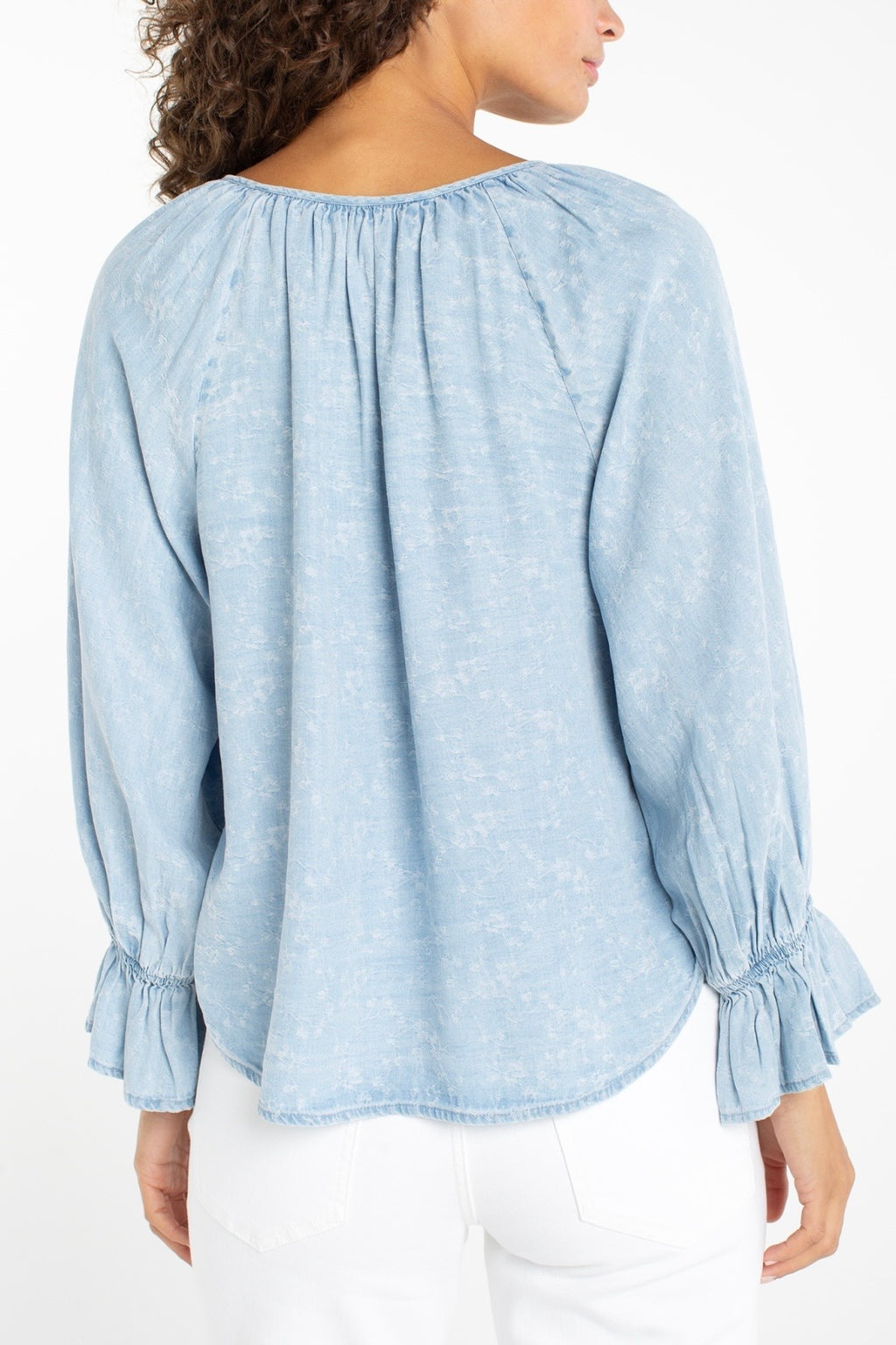 Liverpool 3/4 Sleeve Button Front Woven Top