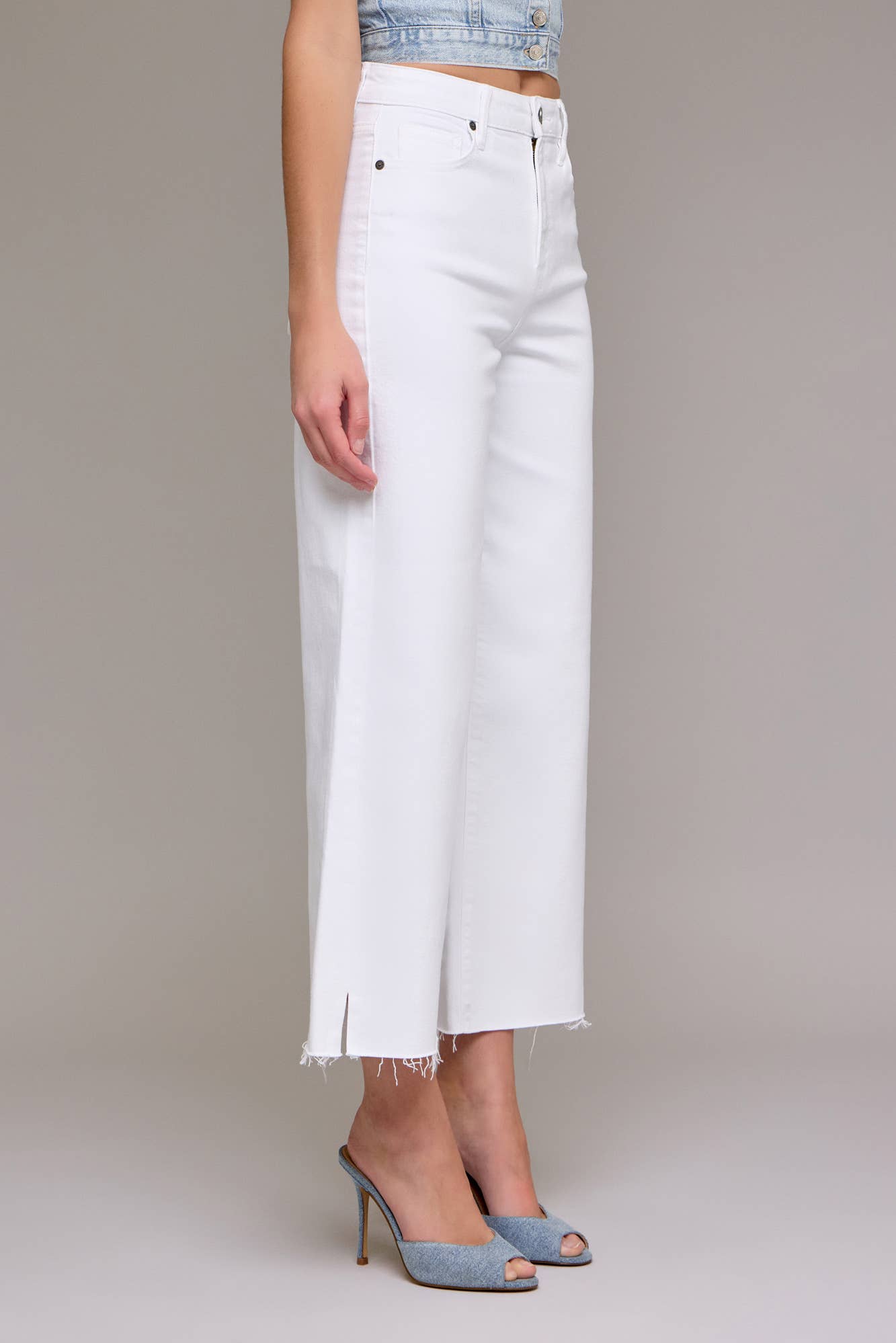 White Clean Cropped Wideleg