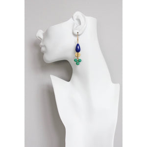 Blue and green cluster earrings 53