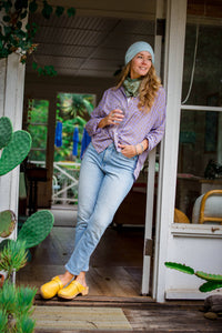 Relaxed Boyfriend Shirt Messy Dot - Lavender