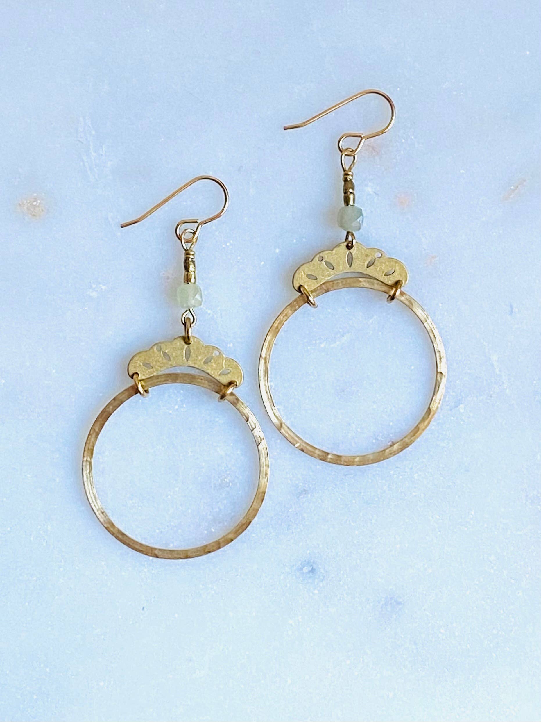 Slotted Leaf Hoop Earrings