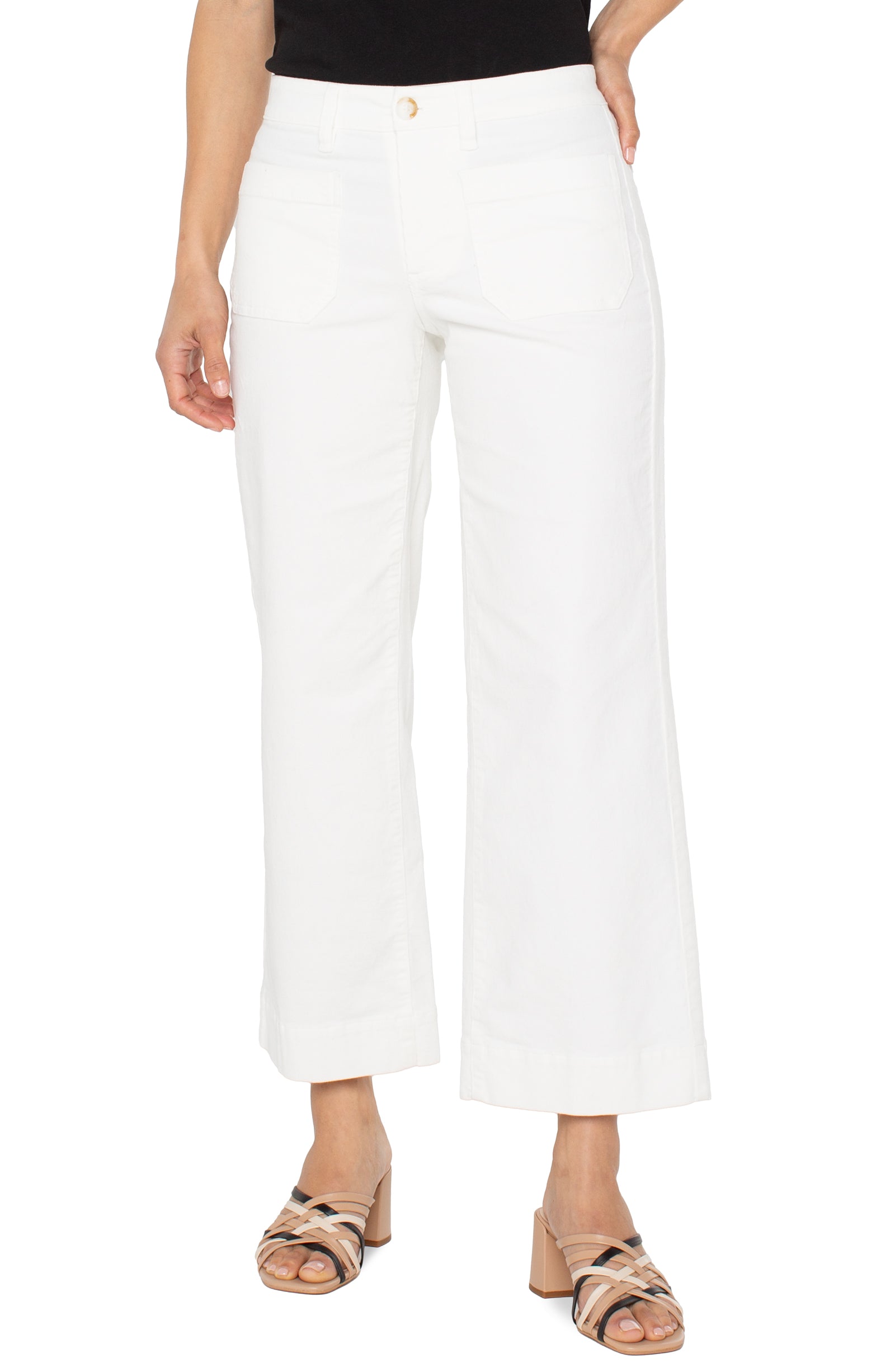 Corduroy Crop Wide Leg with Patch Pockets 27"ins