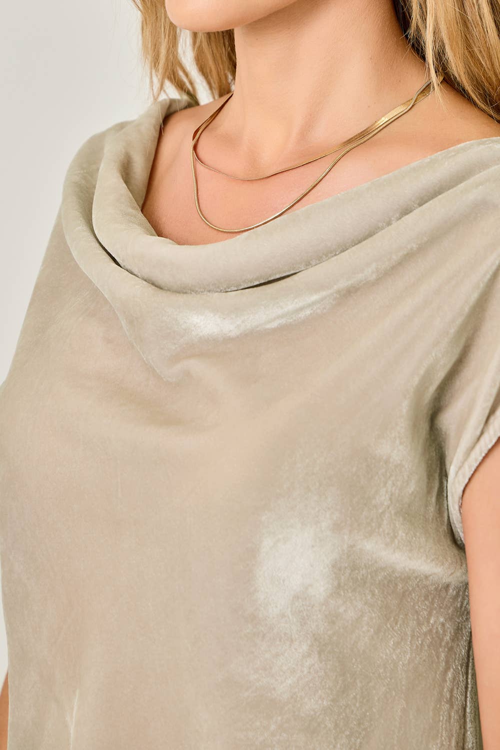 Velvet Cowl Neck Top