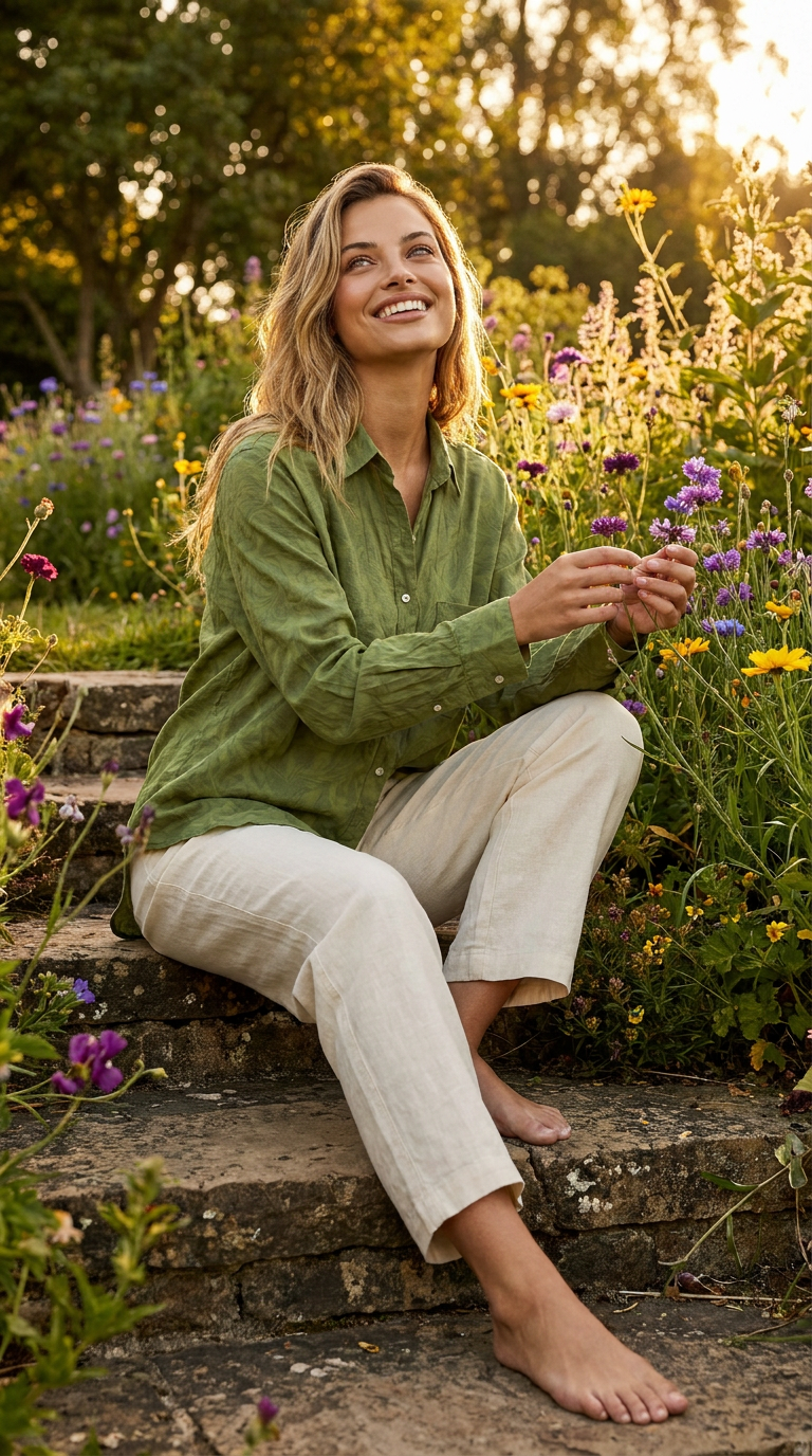 Good Boyfriend Shirt - Floral Escape Olive Oil Overdye