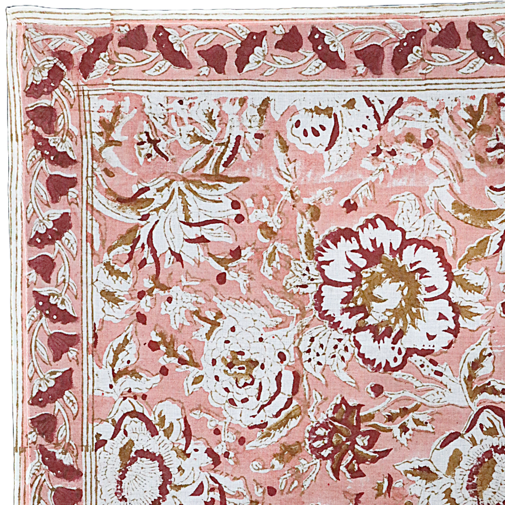 Fire Lillies - Block Printed Cotton Bandana