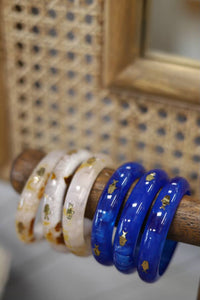 Resin Layering Bangle with Brass Fish