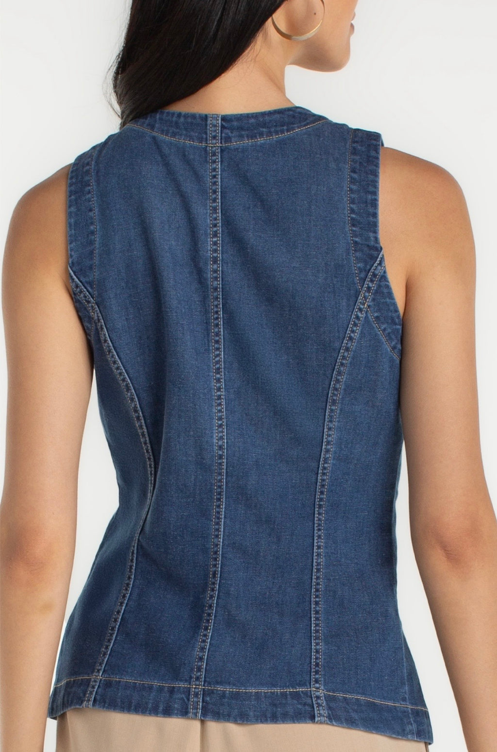 Crew Neck Split Front Vest