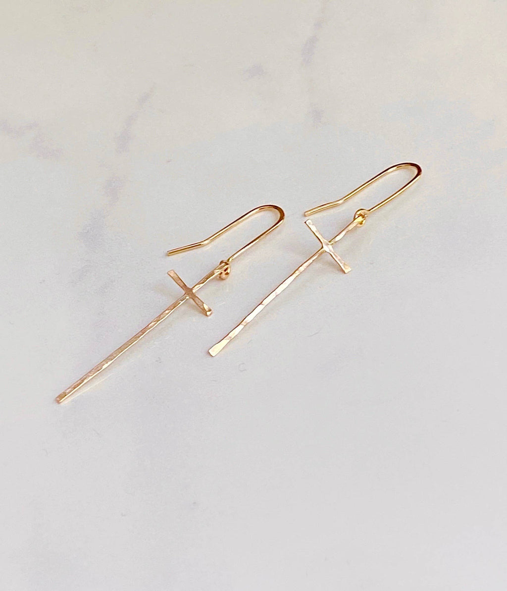 Modern cross earrings Q14