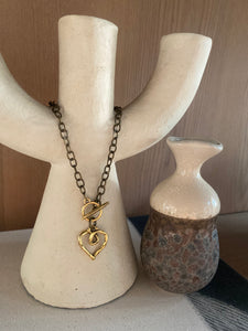 Rustic Necklace with small Heart C3